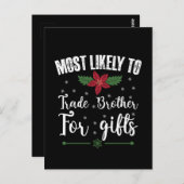 クリスマスプレゼントのために兄と交換する可能性が最も高い ポストカード (正面/裏面)