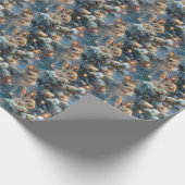 クリスマスプレゼントのためのバニーかわいいラッピング紙 ラッピングペーパー (角)