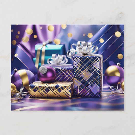 クリスマスプレゼントのはがき ポストカード (正面)