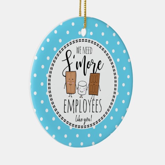 クリスマスプレゼントのようなSの従業員が必要だ セラミックオーナメント (右)