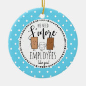 クリスマスプレゼントのようなSの従業員が必要だ セラミックオーナメント (正面)