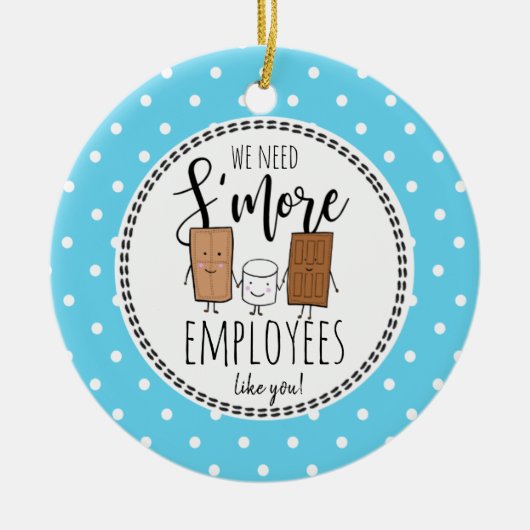 クリスマスプレゼントのようなSの従業員が必要だ セラミックオーナメント (正面)