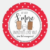 クリスマスプレゼントのようなSの従業員が必要だ ラウンドシール (正面)