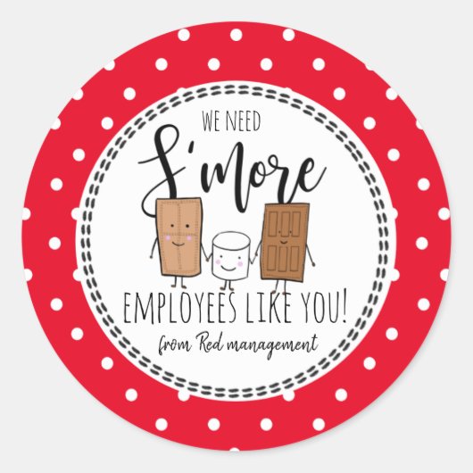クリスマスプレゼントのようなSの従業員が必要だ ラウンドシール (正面)