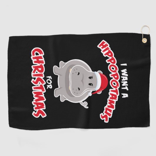 クリスマスプレゼントのクリスマスのためのヒポタマス ゴルフタオル (横)