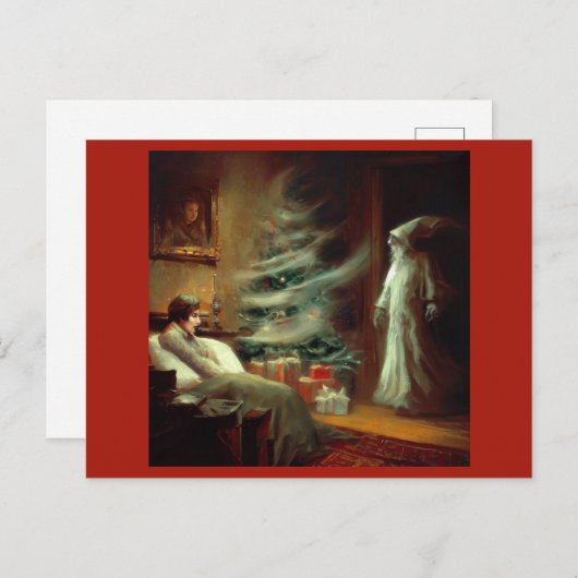 クリスマスプレゼントのクリスマスカロル幽霊 シーズンポストカード (正面/裏面)