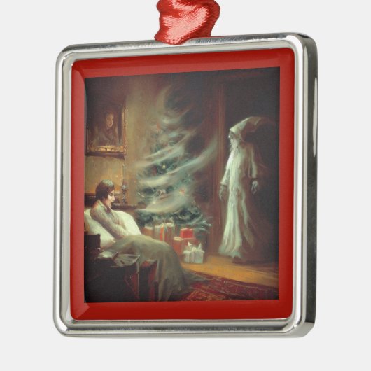 クリスマスプレゼントのクリスマスカロル幽霊 メタルオーナメント (左)