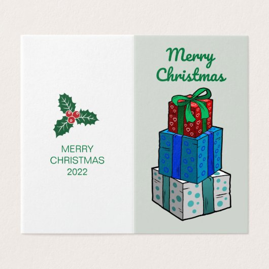 クリスマスプレゼントのクリスマスカード (外部フラット)