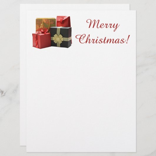 クリスマスプレゼントのクリスマスレター (正面/裏面)