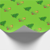 クリスマスプレゼントのグリーンラッピング紙 ラッピングペーパー (角)