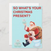 クリスマスプレゼントのサンタトイレ紙 シーズンカード (正面/裏面)