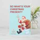 クリスマスプレゼントのサンタトイレ紙 シーズンカード (スタンド正面)