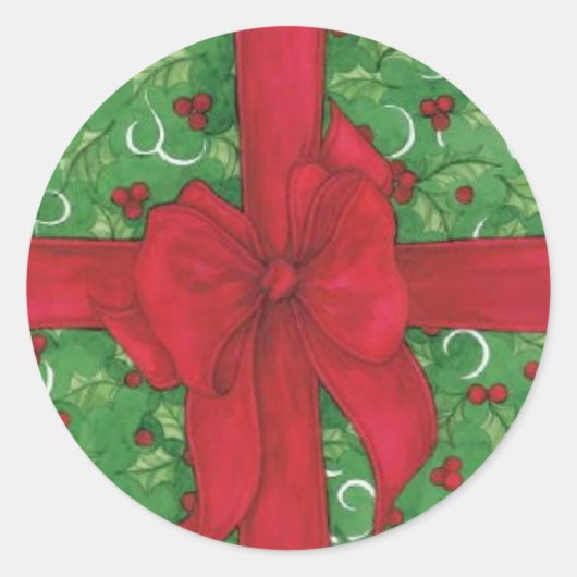 クリスマスプレゼントのシール ラウンドシール (正面)