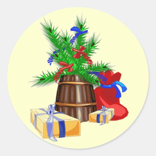 クリスマスプレゼントのシール ラウンドシール (正面)