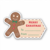 クリスマスプレゼントのジンジャーブレッドマン シール (正面)