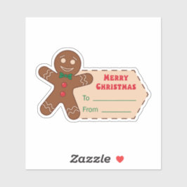 クリスマスプレゼントのジンジャーブレッドマン シール
