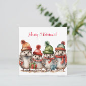 クリスマスプレゼントのハリネズミ シーズンカード (スタンド正面)