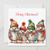 クリスマスプレゼントのハリネズミ シーズンカード (正面)