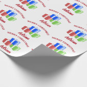 クリスマスプレゼントのパタカスタマイズーン名 ラッピングペーパー (角)