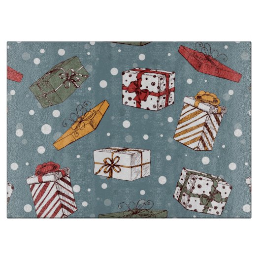 クリスマスプレゼントのパターン カッティングボード (正面)