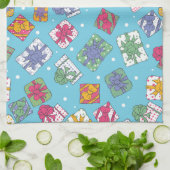 クリスマスプレゼントのパターン キッチンタオル (折り畳み)