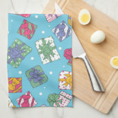 クリスマスプレゼントのパターン キッチンタオル (四つ折り)