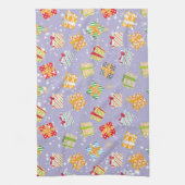 クリスマスプレゼントのパターン キッチンタオル (縦)