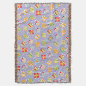 クリスマスプレゼントのパターン スローブランケット (正面縦)