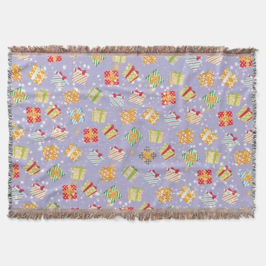 クリスマスプレゼントのパターン スローブランケット (正面)