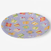 クリスマスプレゼントのパターン ペーパープレート (アングル)