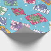 クリスマスプレゼントのパターン ラッピングペーパー (角)