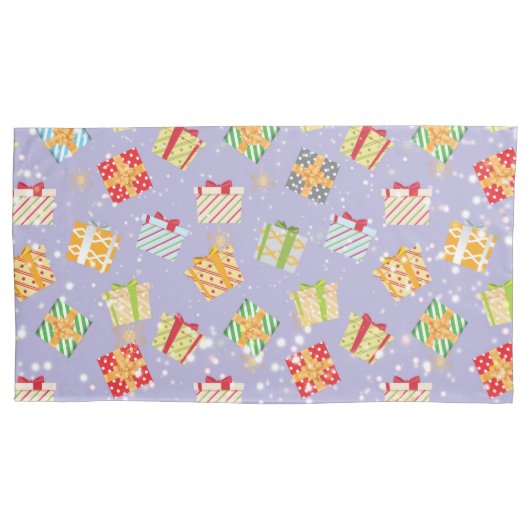 クリスマスプレゼントのパターン 枕カバー (正面左)