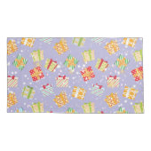 クリスマスプレゼントのパターン 枕カバー (裏面-左)