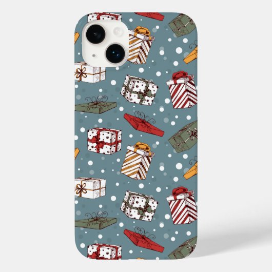 クリスマスプレゼントのパターン Case-Mate iPhoneケース (裏面)