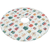 クリスマスプレゼントのパッケージヴィンテージ ブラッシュドポリエステルツリースカート (アングル)