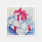 クリスマスプレゼントのパーティー スタンダードカクテルナプキン (正面)