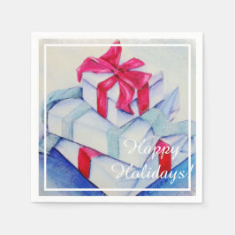 クリスマスプレゼントのパーティー スタンダードカクテルナプキン