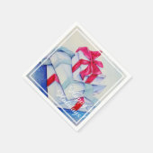 クリスマスプレゼントのパーティー スタンダードカクテルナプキン (角)