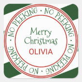 クリスマスプレゼントのピークなし スクエアシール (正面)