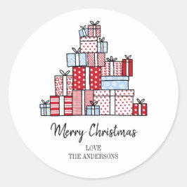 クリスマスプレゼントのホリデーシール ラウンドシール