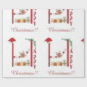 クリスマスプレゼントのラッパ ラッピングペーパー (フラット)