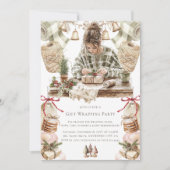 クリスマスプレゼントのラッピングパーティー 招待状 (正面)