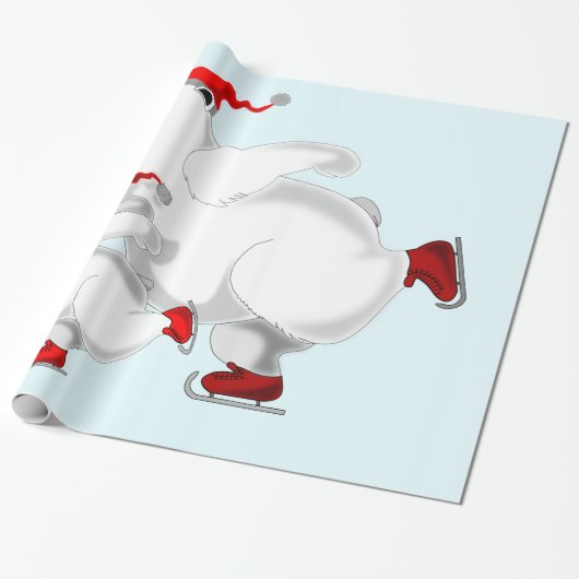 クリスマスプレゼントのラッピング紙とハッピーベア ラッピングペーパー (アンロールド)