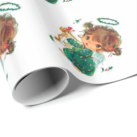 クリスマスプレゼントのラップ/天使とハープ ラッピングペーパー (ロールコーナー)