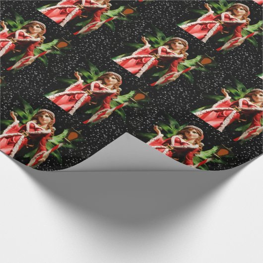 クリスマスプレゼントのラップ/雪の妖精 ラッピングペーパー (角)