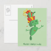 クリスマスプレゼントのロボット シーズンポストカード (正面/裏面)