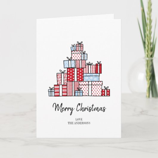 クリスマスプレゼントの休日のグリーティングカード シーズンカード (正面)