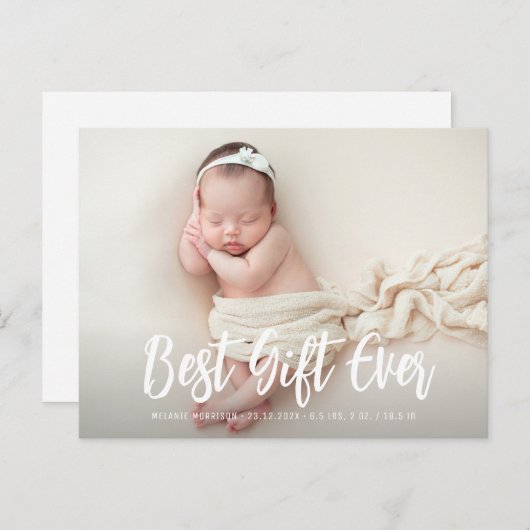 クリスマスプレゼントの休日の誕生発表カード ポストカード (正面/裏面)