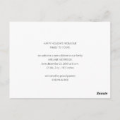 クリスマスプレゼントの休日の誕生発表カード ポストカード (裏面)