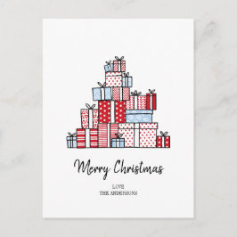 クリスマスプレゼントの休日はがき シーズンポストカード